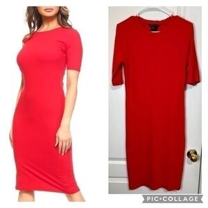 Armani exchange short sleeves bodycon midi dress size L
